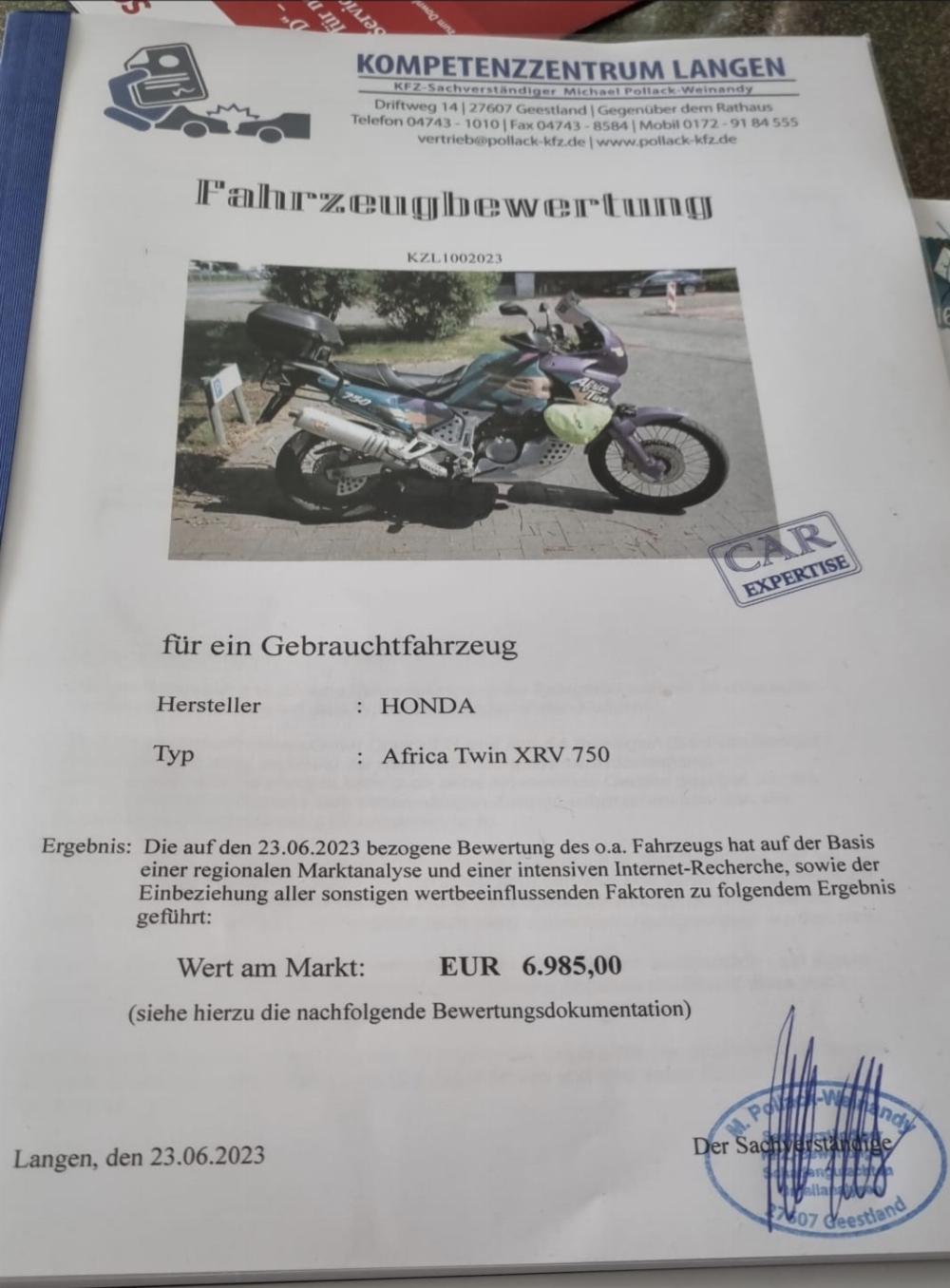 Motorrad verkaufen Honda Africa Twin XRV 850 RD 07 Ankauf